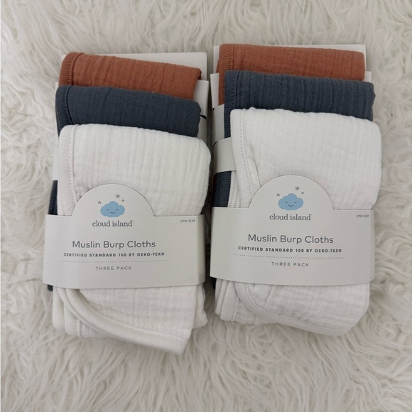 2 Cloud Island Burp Cloths Set of 3 (Total of 6 Pcs) - Picture 1 of 2